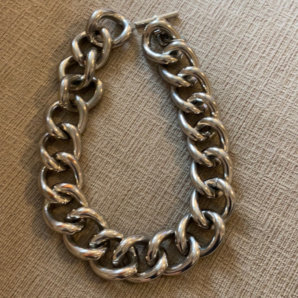 Michael kors silver chunky chain link  necklace
